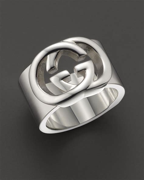 womens gucci silver britt ring|Gucci interlocking rings.